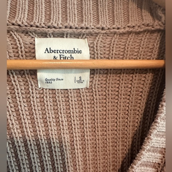 Abercrombie And Fitch Cotton Blend Seed Stitch Cardigan in Brown Sz S - Picture 6 of 7